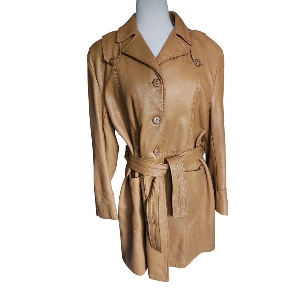 Vintage 70s Mid Western Sport Togs Genuine Deerskin Leather Jacket Mens 42 Camel